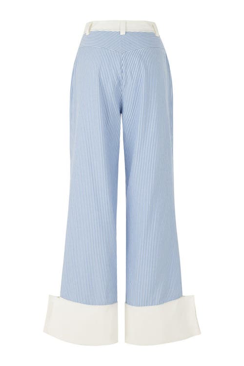 Nocturne High Waist Striped Pants in Blue at Nordstrom