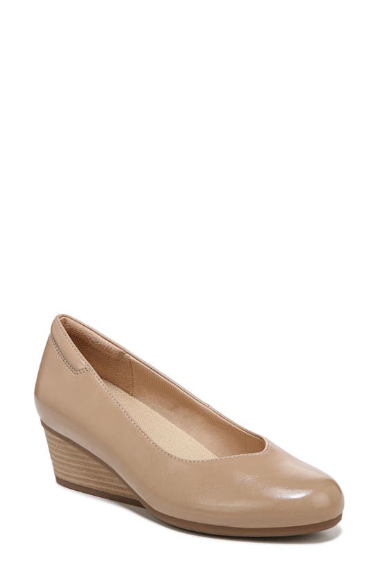 Dr. Scholl's Be Ready Womens Faux Suede Slip On Wedge Heels In Taupe