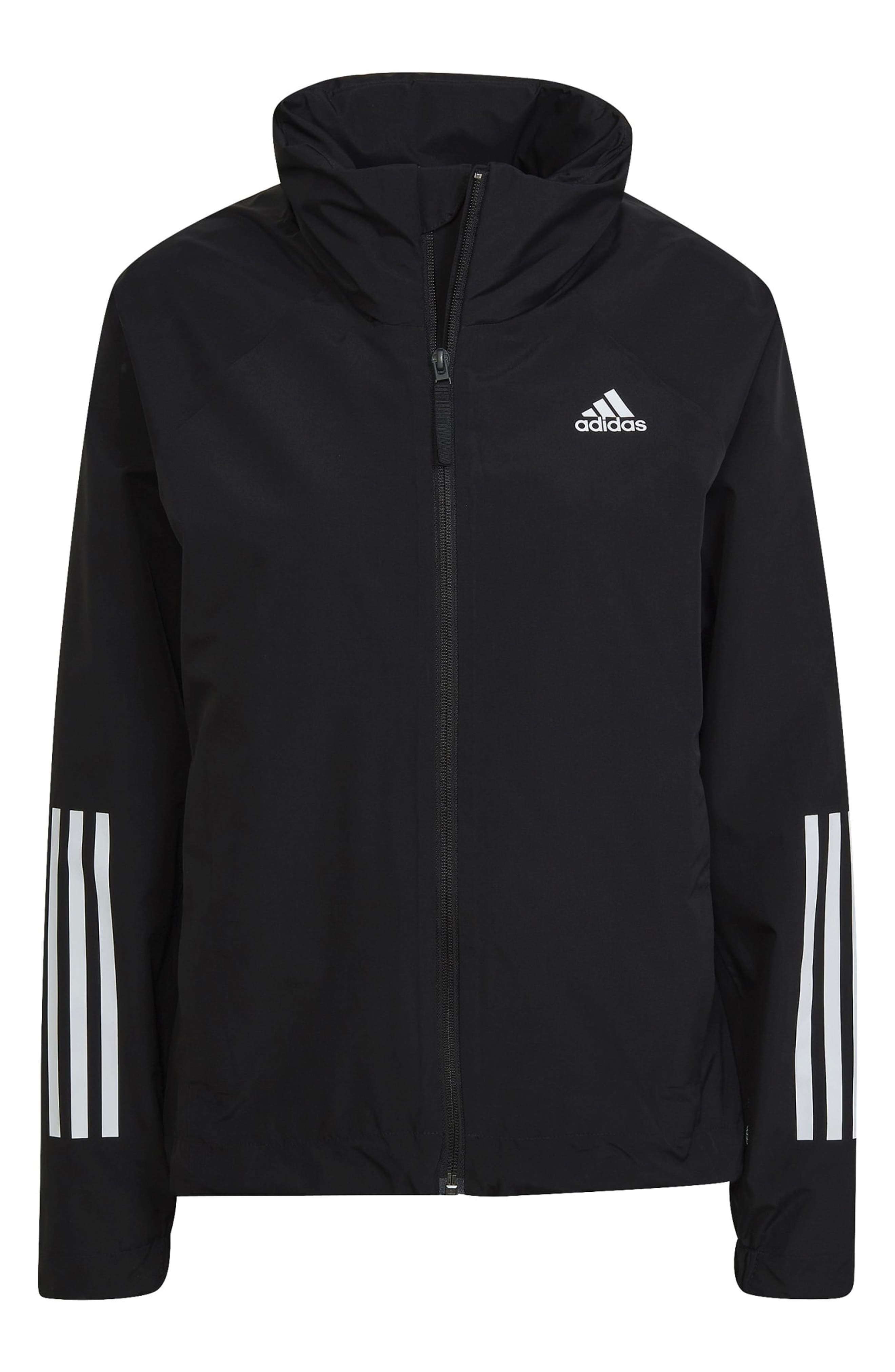 Adidas Women's BSC 3 Stripes RAIN.RDY Jacket - Medium - Black