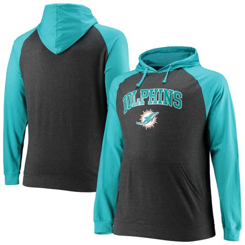 Women's Fanatics Branded Aqua Miami Dolphins Plus Size First Contact Raglan  Pullover Hoodie