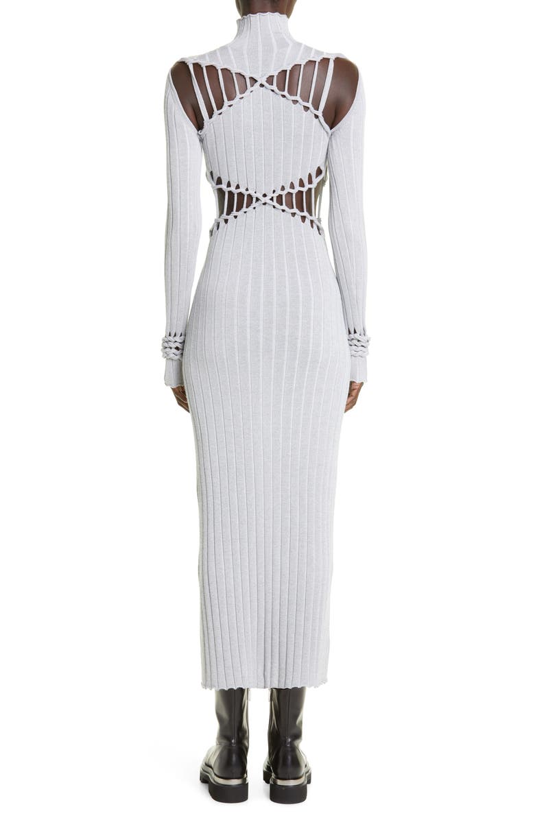 Dion Lee Light Reflective Braided Cuff Cutout Long Sleeve Sweater Dress |  Nordstrom