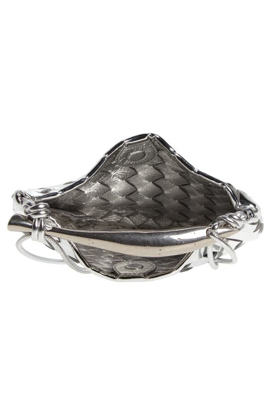 Shop Bottega Veneta Mini Sardine Intrecciato Crossbody Bag In Silver/ Vintage