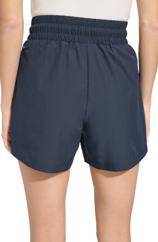 Shop Andrew Marc Lightweight Drawstring Shorts In Ink