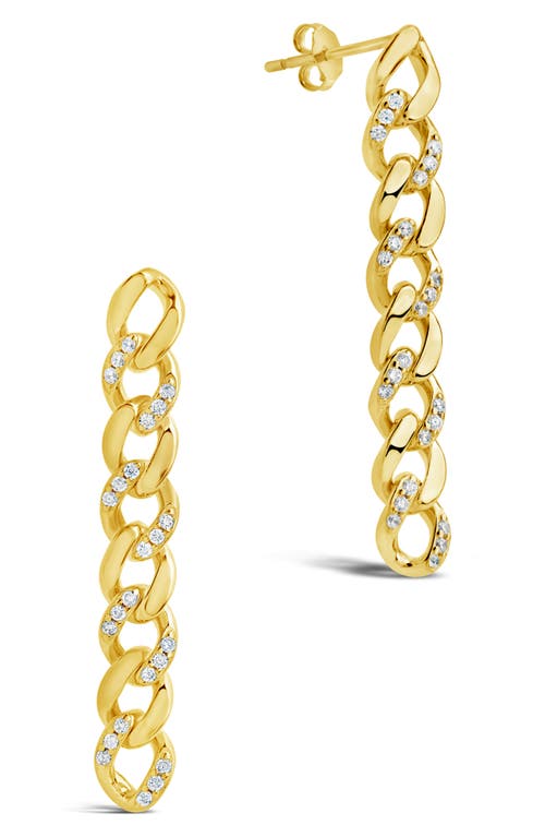 Sterling Forever Cubic Zirconia Pavé Linear Drop Earrings in Gold at Nordstrom