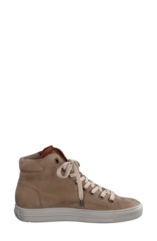 Paul Green Wells High Top Sneaker In Alpaca Cognac Combo