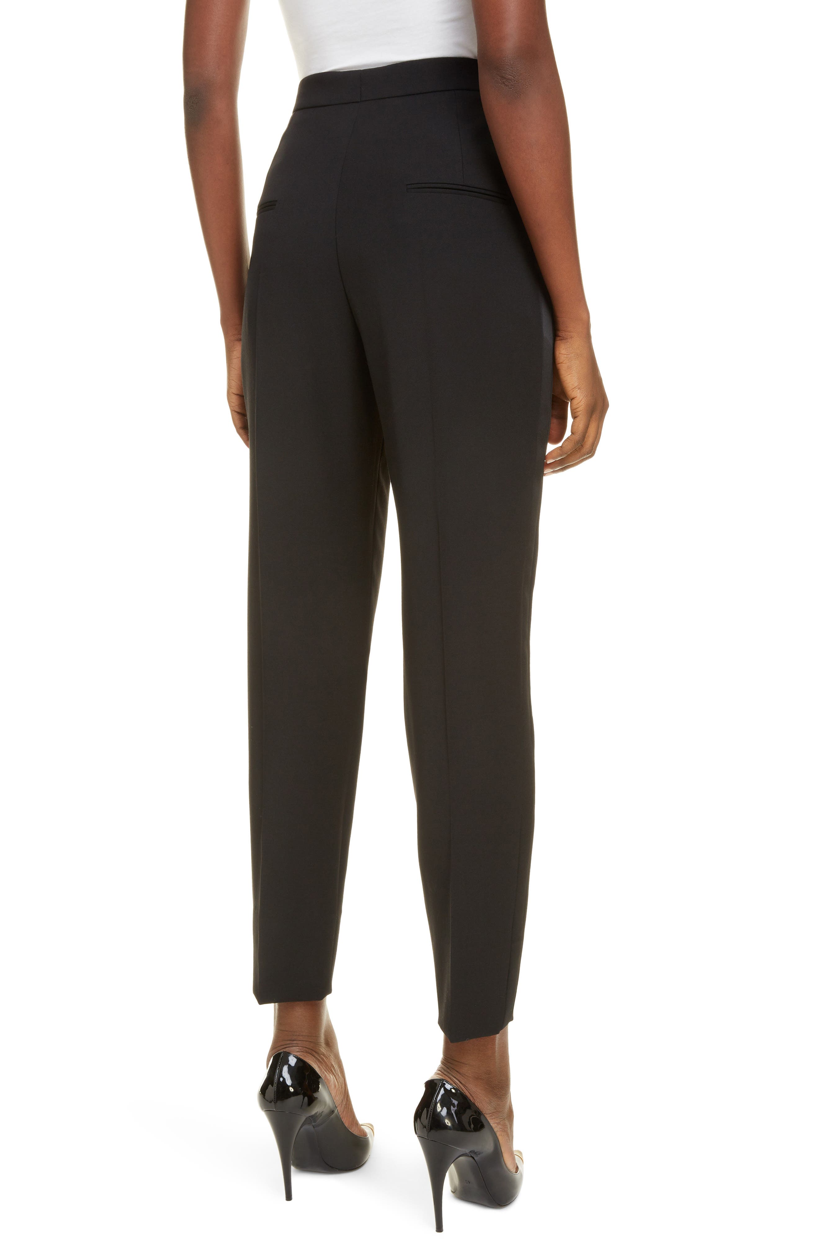 Saint Laurent High Waist Pleated Wool 