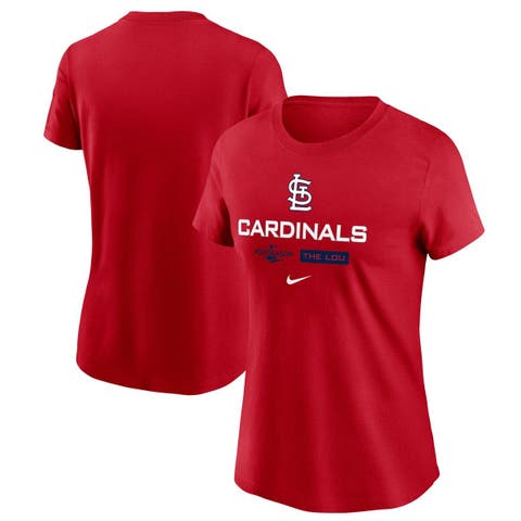 Women's Nike Heathered Red St. Louis Cardinals Cooperstown Collection  Diamond Weekend Tri-Blend T-Shirt