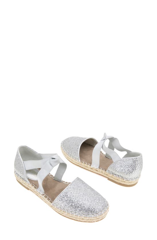 Shop Reaction Kenneth Cole Luna Glitter Espadrille Sandal In Silver Mesh