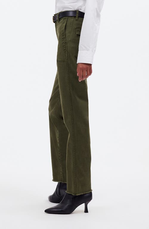Madewell Garment Dyed Slim Straight Leg Utility Pants In Faded Ivy