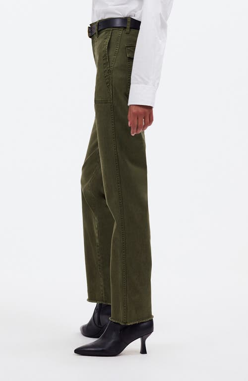 Shop Madewell Garment Dyed Slim Straight Leg Utility Pants In Faded Ivy