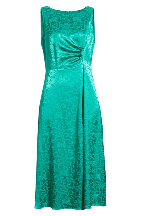 Studio One, Dresses, Studio One New York Jacquard Print Cocktail Dress  Emerald Green