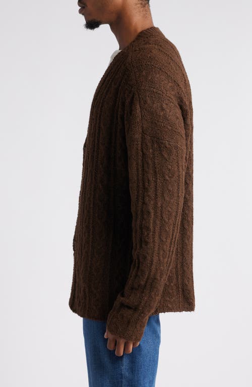 Shop Bp. Oversize Cable Stitch Cardigan In Brown Chestnut