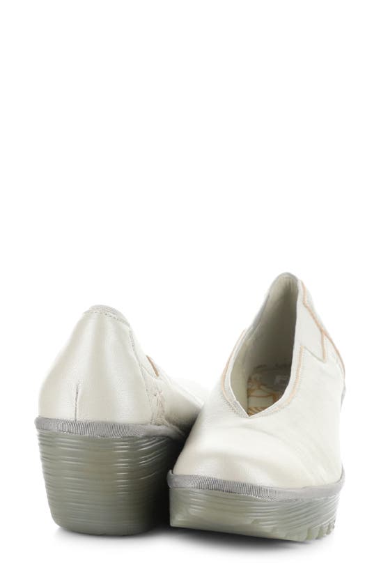 Shop Fly London Yoza Wedge Ballet Shoe In 013 Silver Borgogna