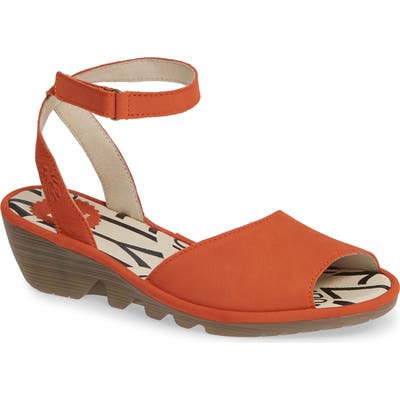 Fly London Pato Wedge Sandal, Orange