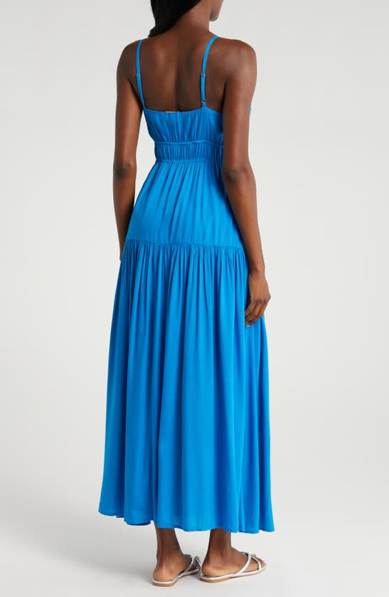 Shop Elan Tie Front Cover-up Maxi Dress In Blue Bright