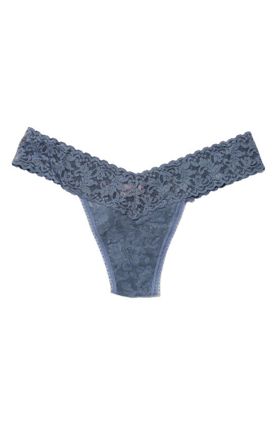 Shop Hanky Panky Signature Lace Low Rise Thong In Tour Guide Blue