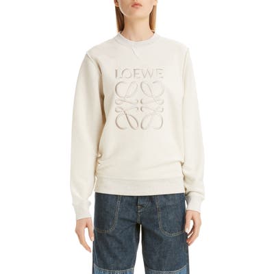 Loewe Logo Embroidered Inside Out Sweatshirt, Ivory