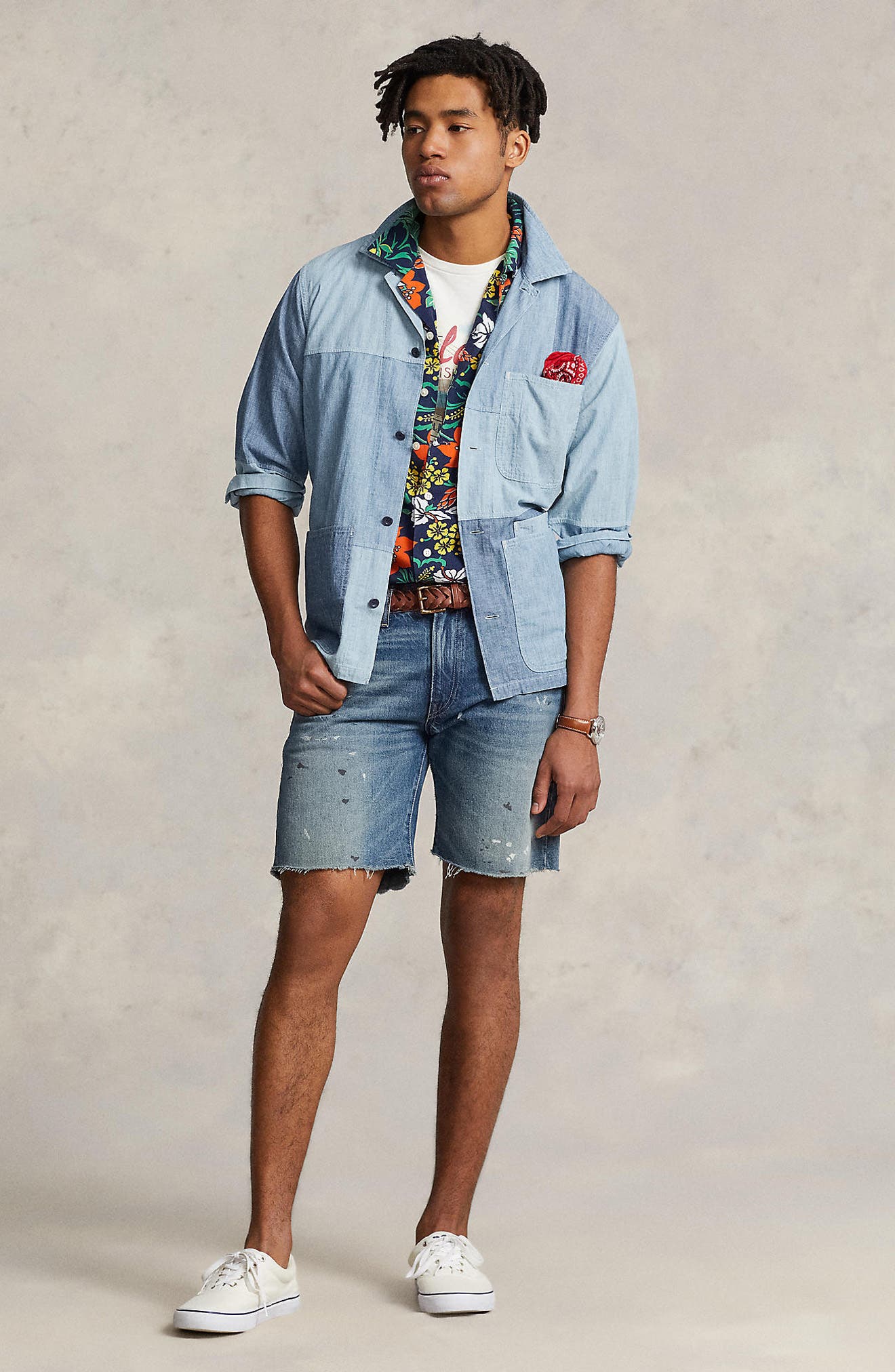 Polo Ralph Lauren Men's Classic-Fit Patchwork Chambray Shirt