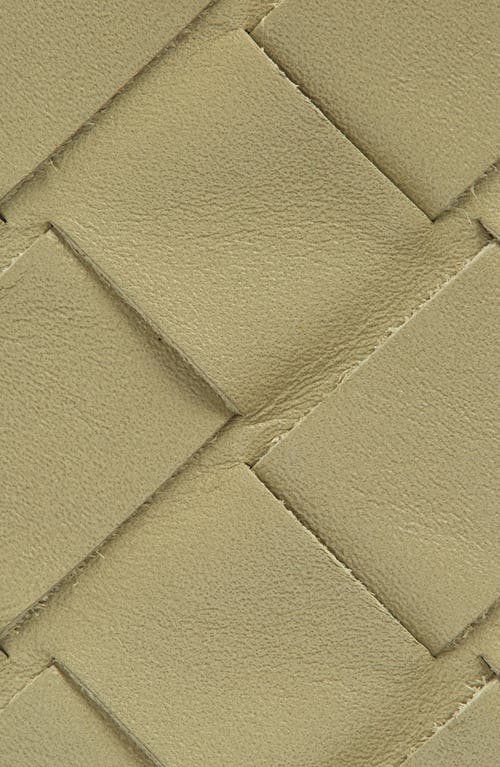 Bottega Veneta Intrecciato Weave Reversible Belt In Travertine/parakeet/silver