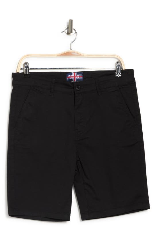Soul Of London Cotton Stretch Solid Shorts In Black