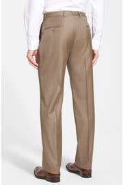 Hickey Freeman Classic B Fit Flat Front Wool Trousers | Nordstrom