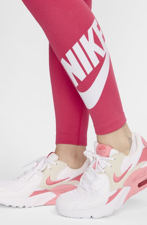 Shop Nike Sportswear Classics High Waist Graphic Leggings In Aster Pink/white