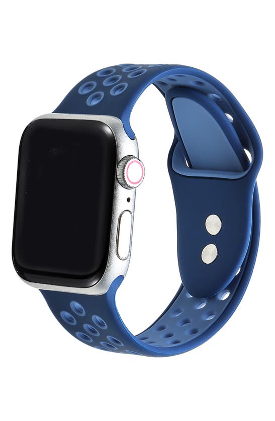Shop The Posh Tech Skytraveller Silicone 22mm Apple Watch® Watchband In Navy Blue