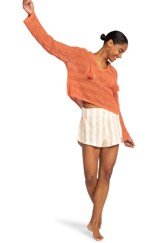 Roxy After Beach Break Ii Cover-up Hoodie Sweater In Apricot Brandy