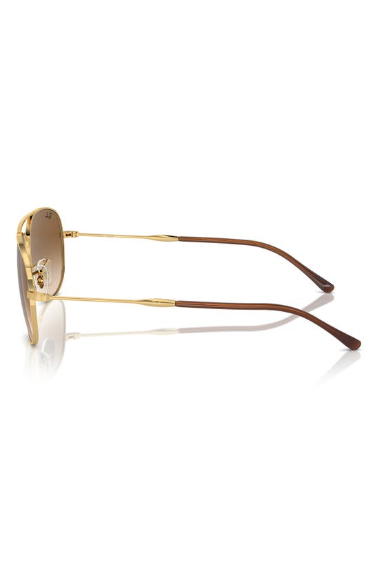 Shop Ray Ban Bain Bridge 60mm Gradient Pillow Aviator Sunglasses In Gold Flash