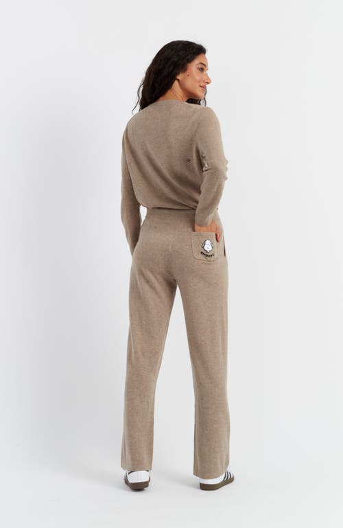 Shop Chinti & Parker Wide Leg Snoopy Track Pants In Camel