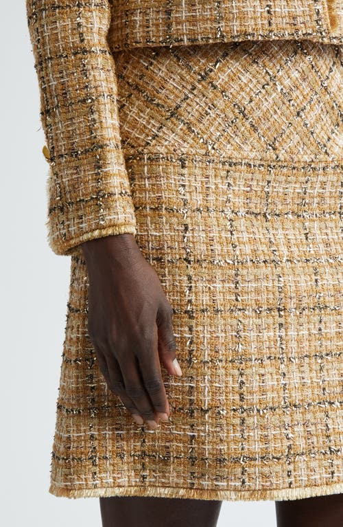 St John St. John Collection Multiyarn Metallic Tweed Skirt In Gold/canyon Multi