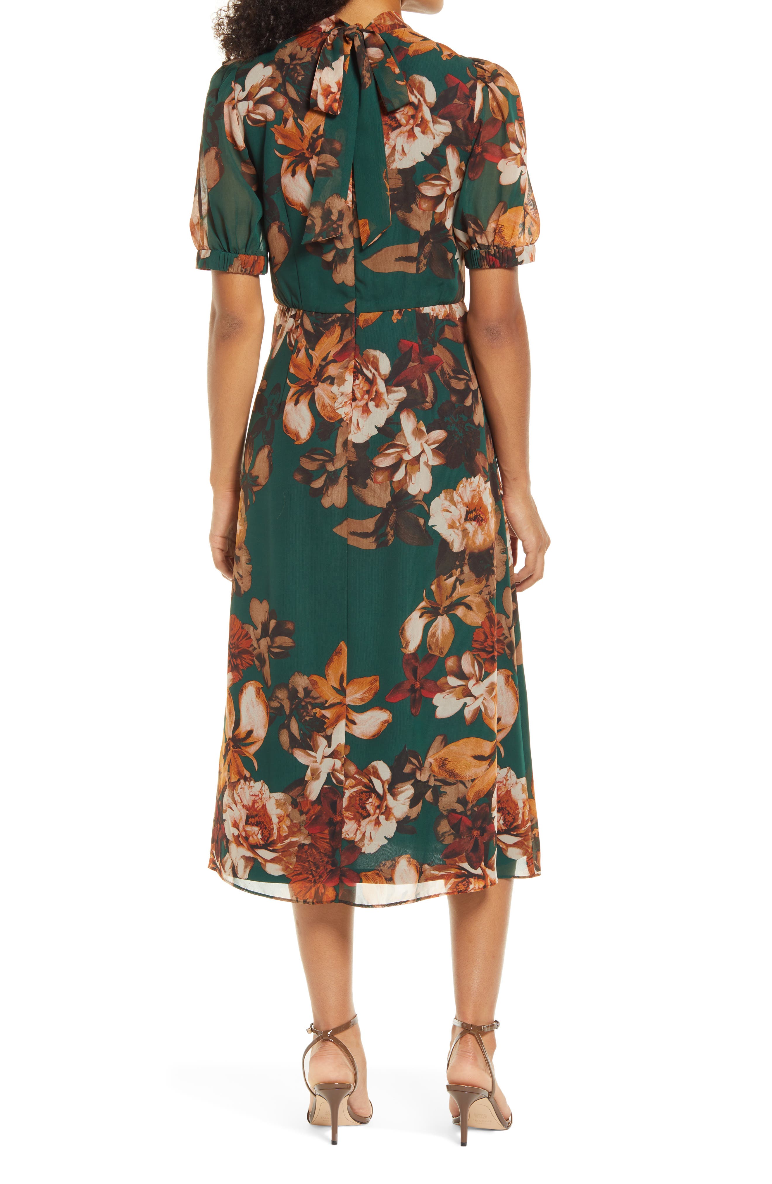black floral mesh dress