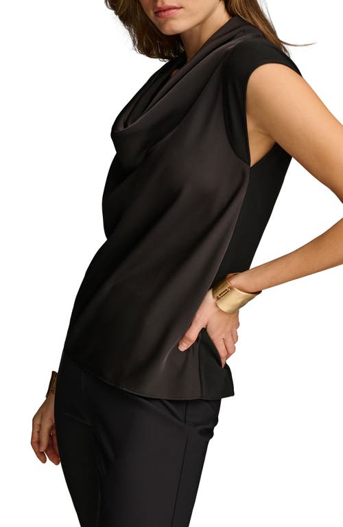 Shop Donna Karan New York Cap Sleeve Cowl Neck Top In Black