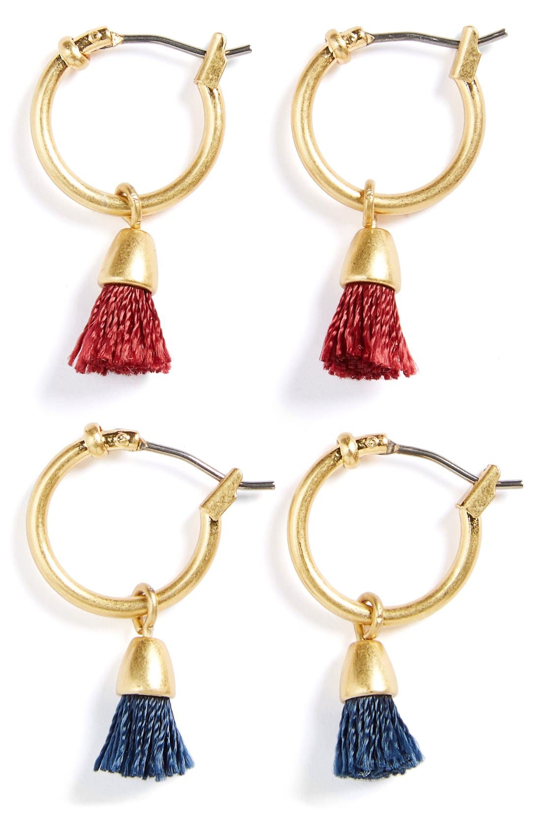 Madewell Tassel Hoop Earrings (Set of 2) Nordstrom