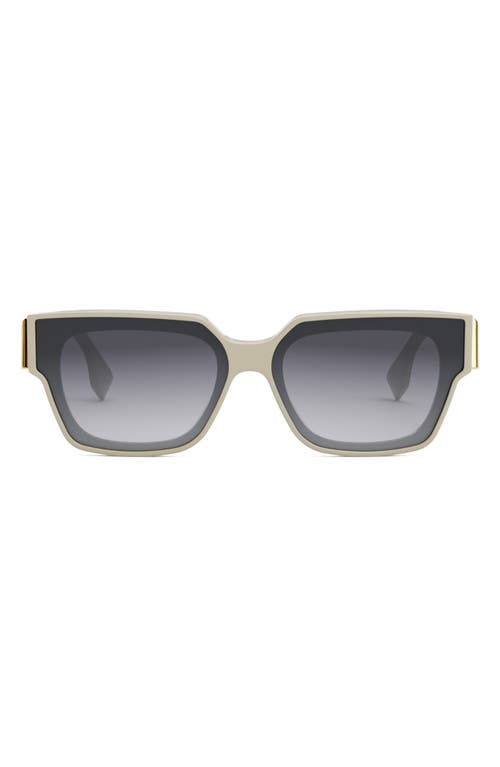 'Fendi First 63mm Rectangular Sunglasses in Ivory /Gradient Smoke at Nordstrom