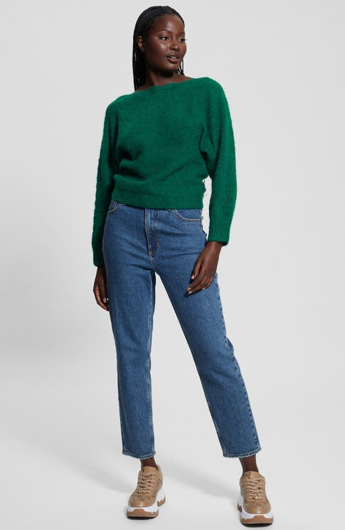 Guess Malorie Pointelle Detail Dolman Sleeve Sweater In Adventurous Green