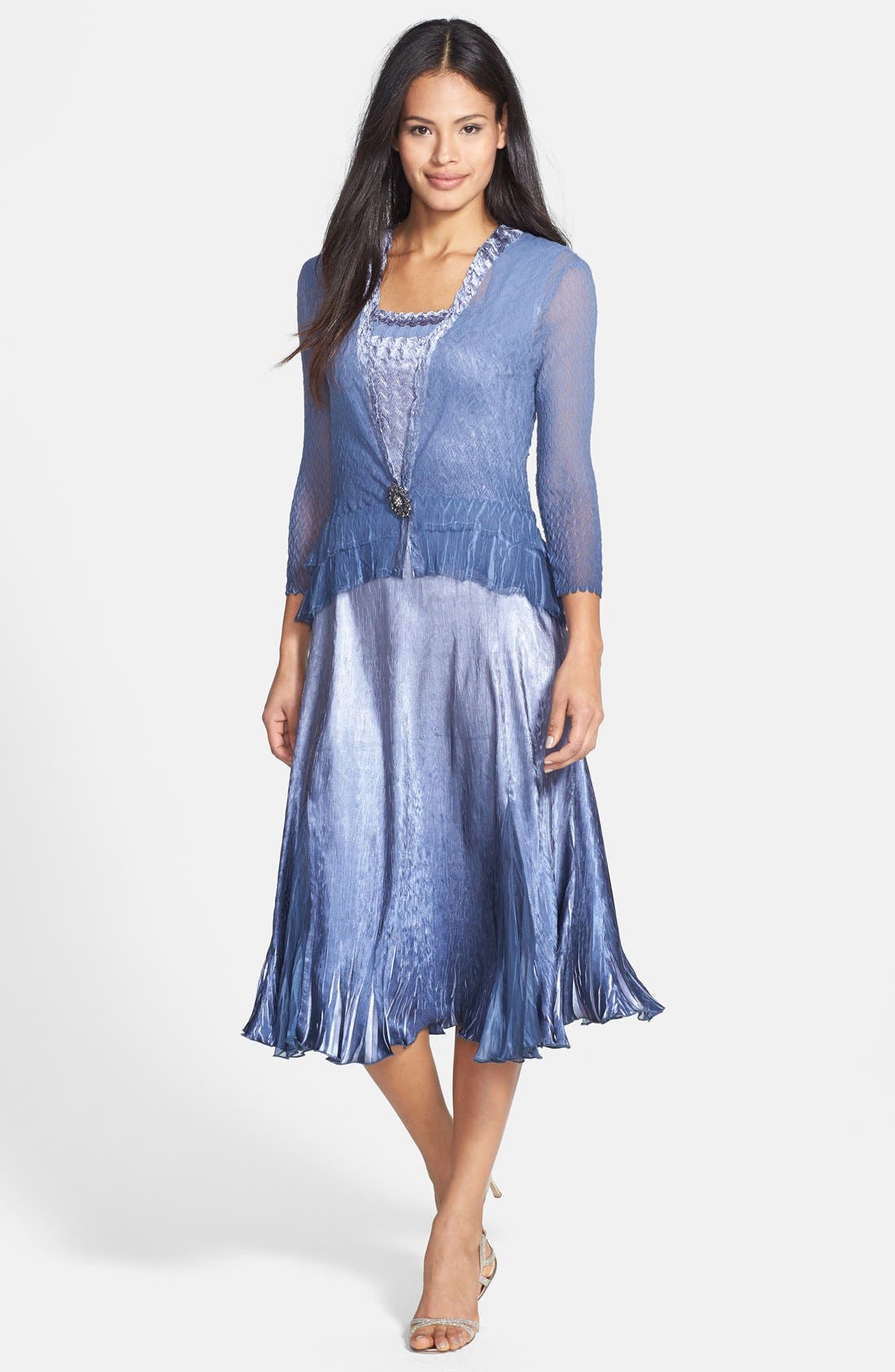 Komarov Charmeuse Dress & Chiffon Jacket Nordstrom
