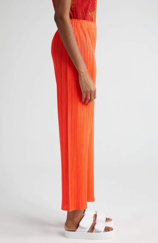 Shop Issey Miyake Monthly Colors April Crop Wide Leg Pants In Habanero
