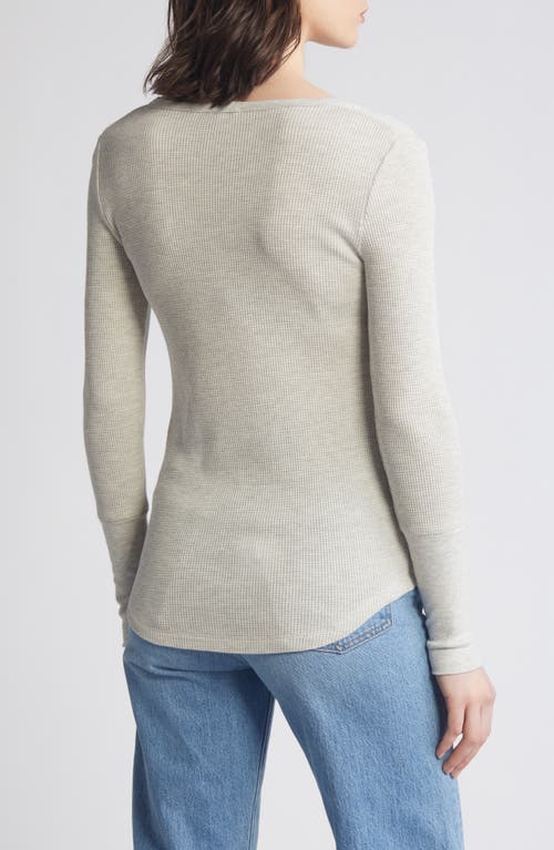 Shop Splendid Forever Thermal Knit Henley In Oat Heather