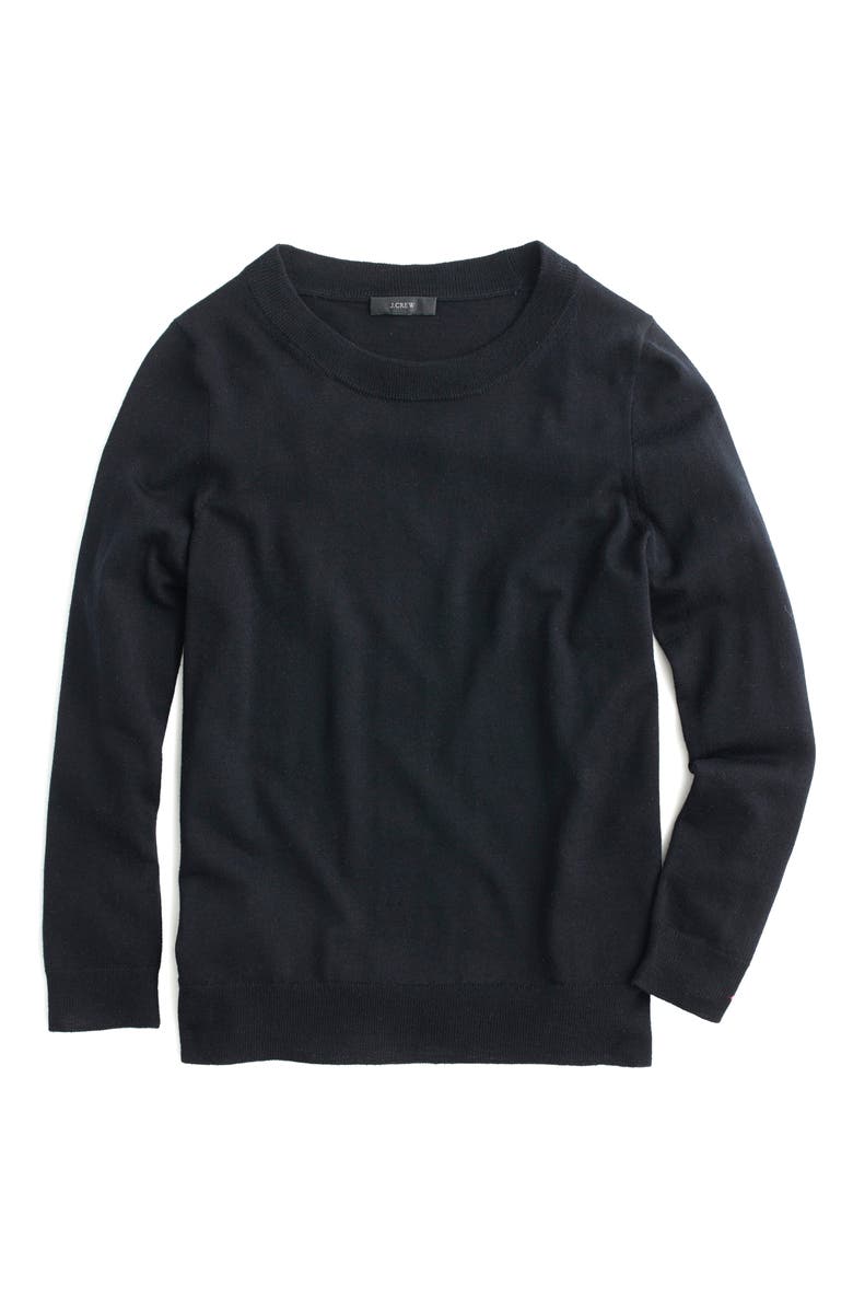 J.CREW Tippi Merino Wool Sweater, Main, color, Black