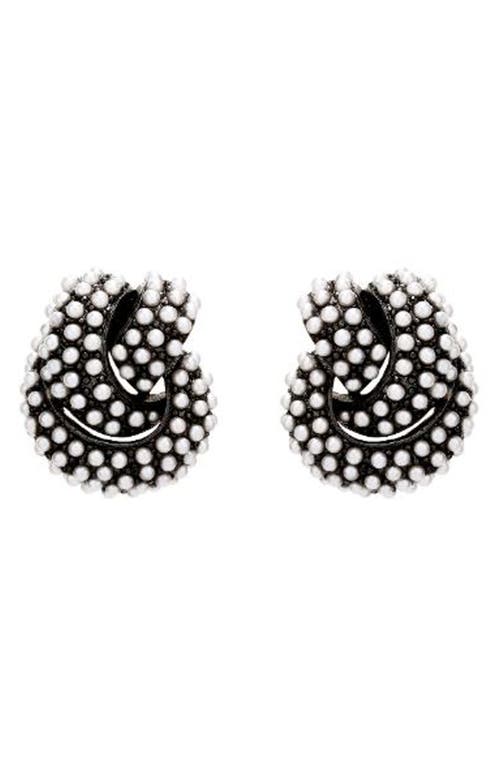 Oscar de la Renta Knot Clip-On Earrings in Crystal at Nordstrom