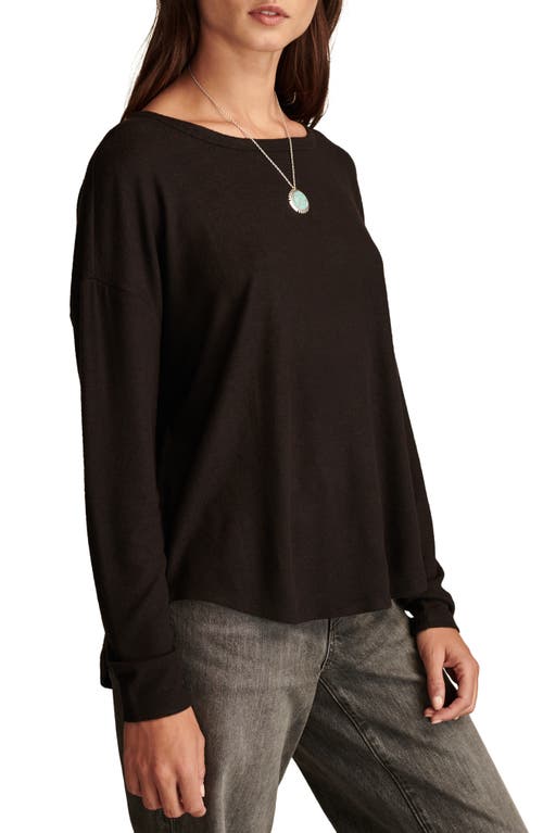 Shop Lucky Brand Cloud Crewneck Top In Jet Black