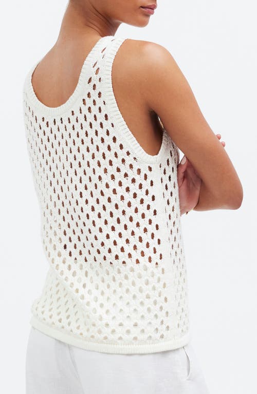 Shop Madewell Open Stitch Sweater Tank In Bright Ivory