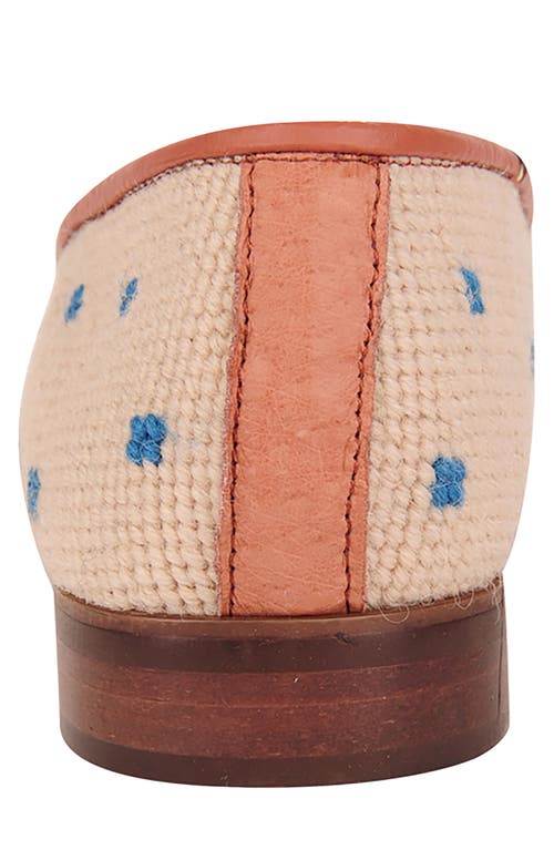 Shop Bypaige By Paige Needlepoint Bluebell Bouquet Flat In Sand/blue