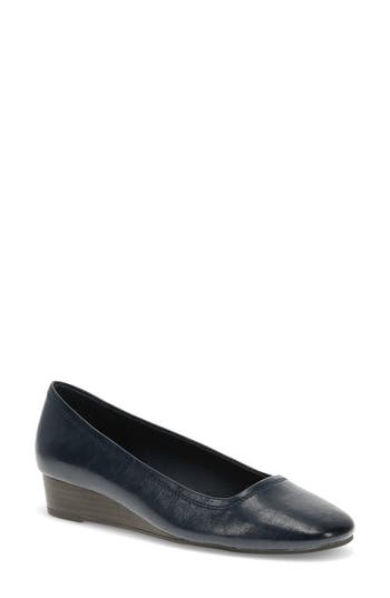 Baretraps Covette Womens Faux Leather Slip-on Ballet Flats In Dark Navy