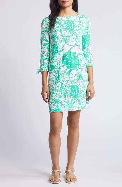 Lilly Pulitzer Lidia Floral Boatneck Dress in Spearmint Oversized Kiss Tulip