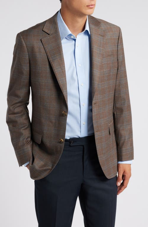 Shop Nordstrom Plaid Wool Sport Coat In Tan - Blue Pira Plaid