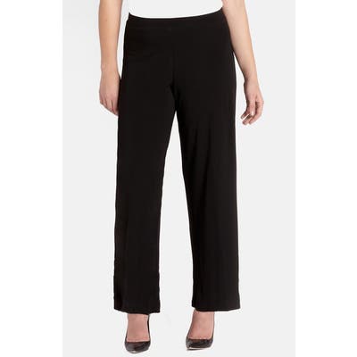 Plus Size Karen Kane Straight Leg Matte Jersey Pants, Black