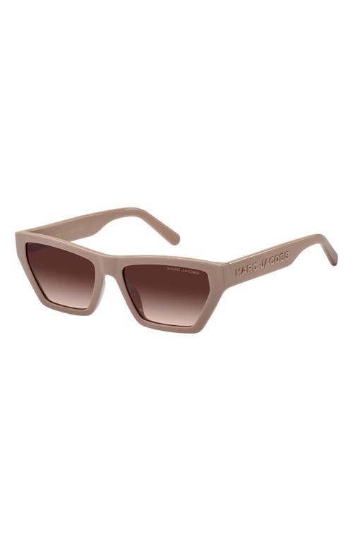 Shop Marc Jacobs 55mm Gradient Cat Eye Sunglasses In Beige/brown Gradient