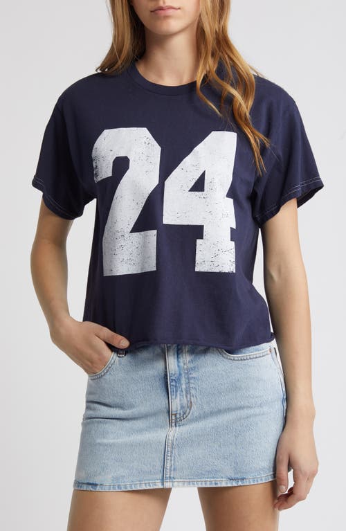 Vinyl Icons 24 Cotton Graphic Baby Tee In Navy